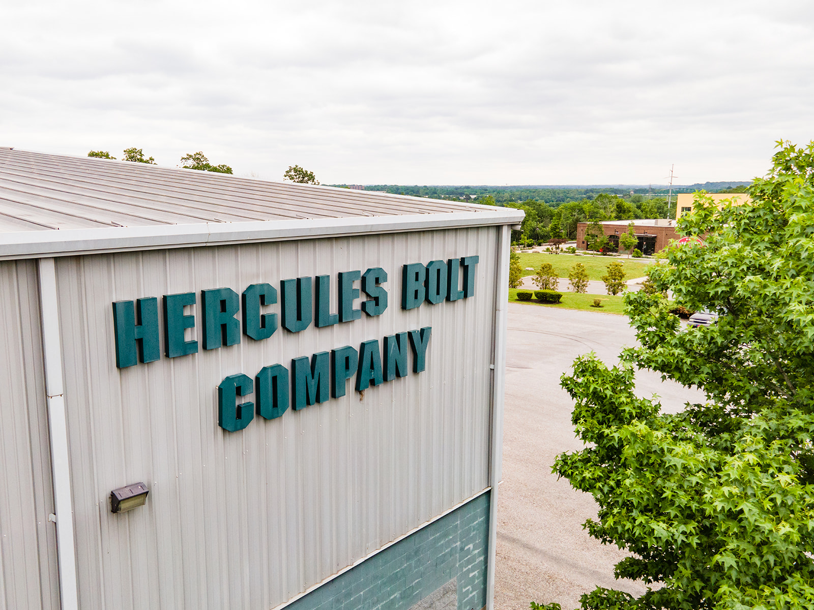 Hercules Bolt Company sign on the exterior of the facility